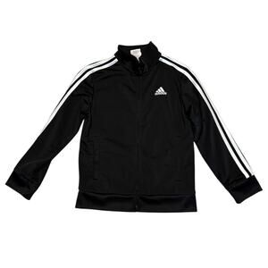 Adidas Boys Black Zip Front Track Jacket Size 8 AP5411